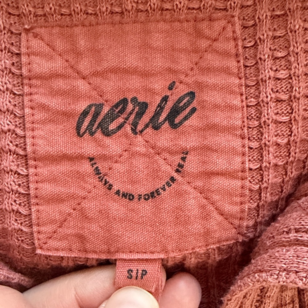 Aerie Anytime Waffle Oversized Long Sleeve Button Up 🌟 Set available🌟 - Picture 3 of 4